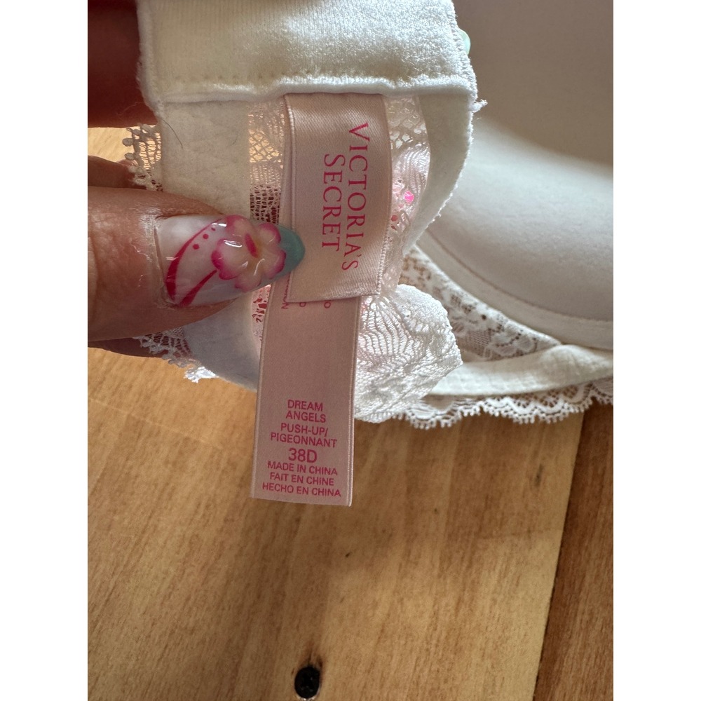 Victorias Secret Dream Angels Push-Up Bra 38D White Lace Underwire Padded‎ - Picture 3 of 5